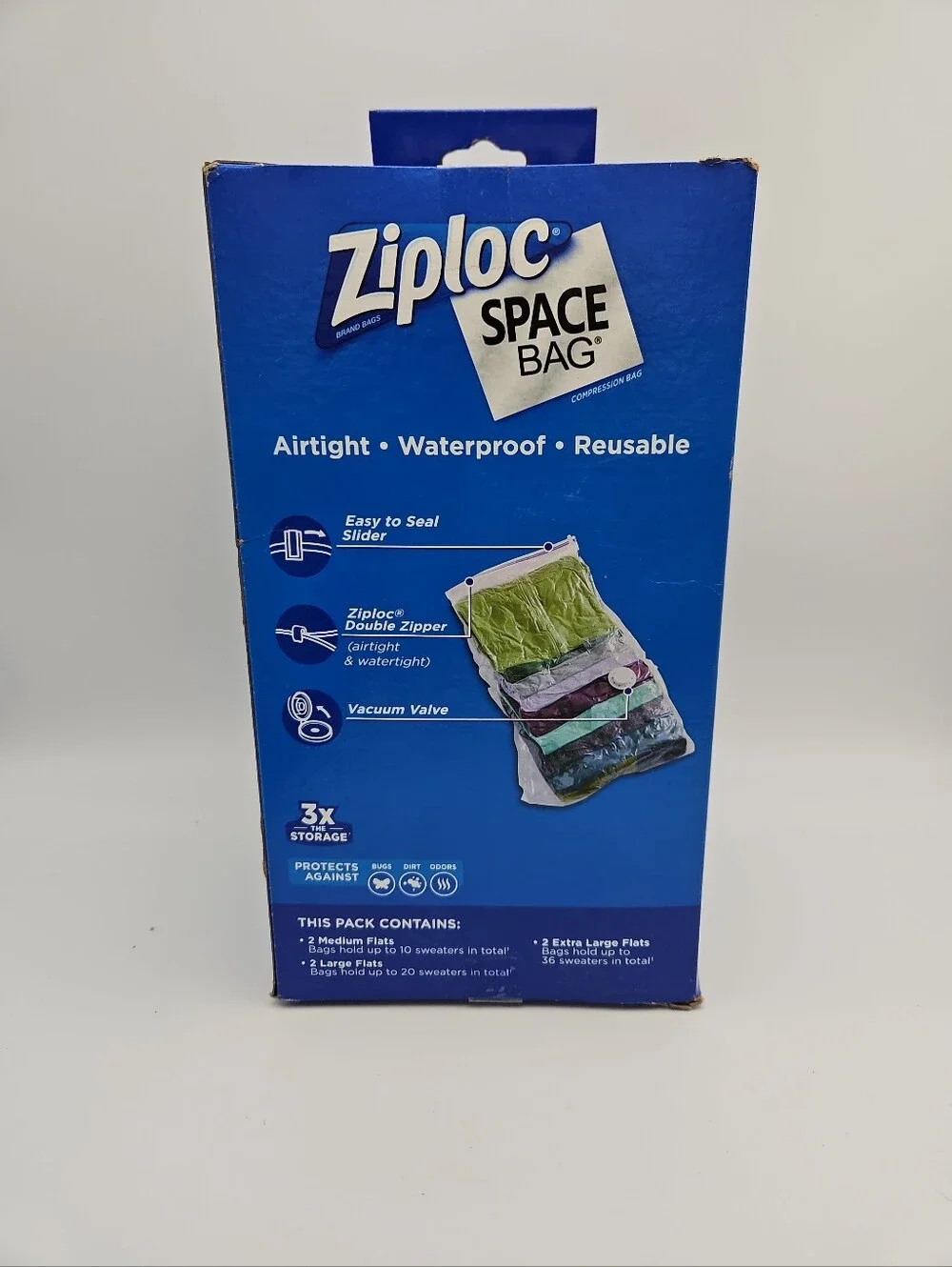 Ziploc Space Bag Variety Pack 6 Bags Vacuum Storage Compression Bags New